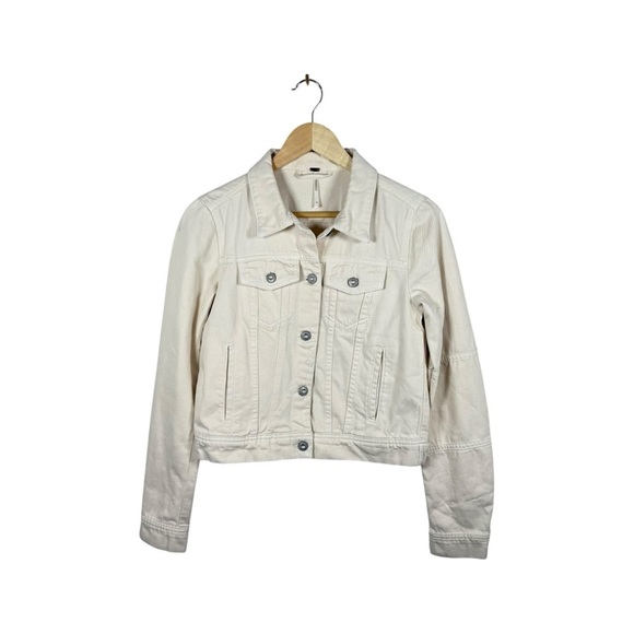 Free People Women’s We The Free Rumors Denim Jacket in Ivory Size XS - Picture 6 of 14